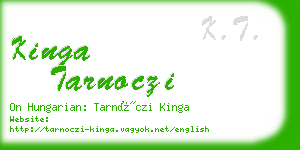 kinga tarnoczi business card